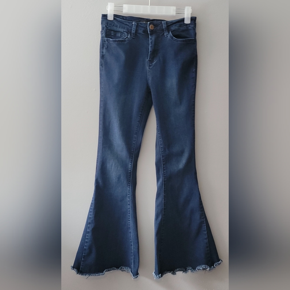 Flying Monkey women's High Rise Super Flare Stretch jeans